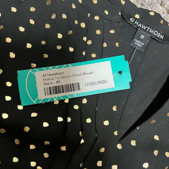 41 Hawthorn Black tie sleeve blouse, XS - Picture 3 of 3